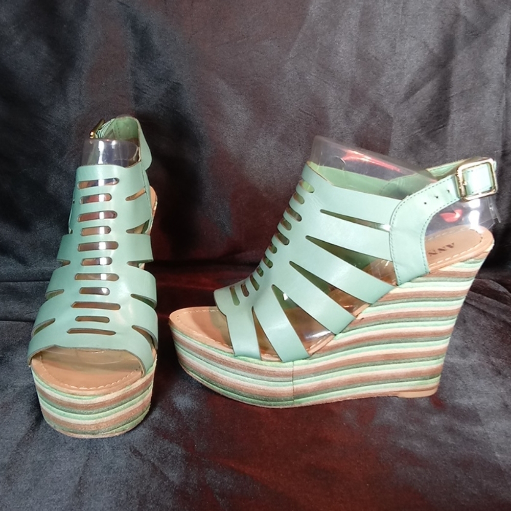 Anne Luz Leather Wedges
